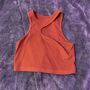 Reddish orange cropped tank